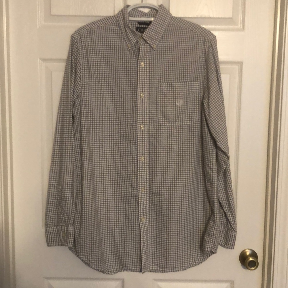 Chaps Men’s Big and Tall Classic Oxford Plaid Button Down Shirt Size LT